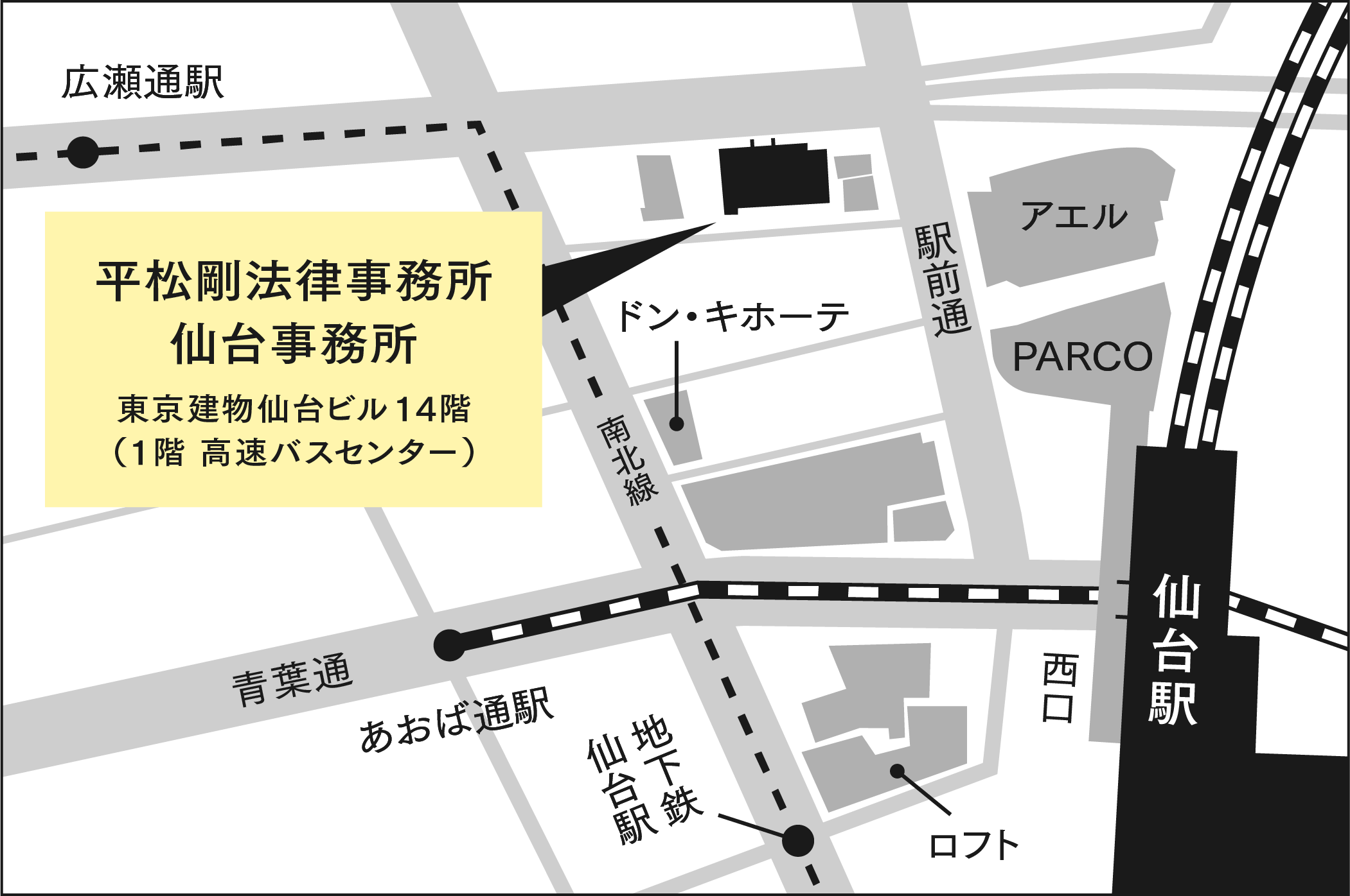 仙台事務所の地図